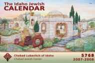 Idaho Jewish Calendar
